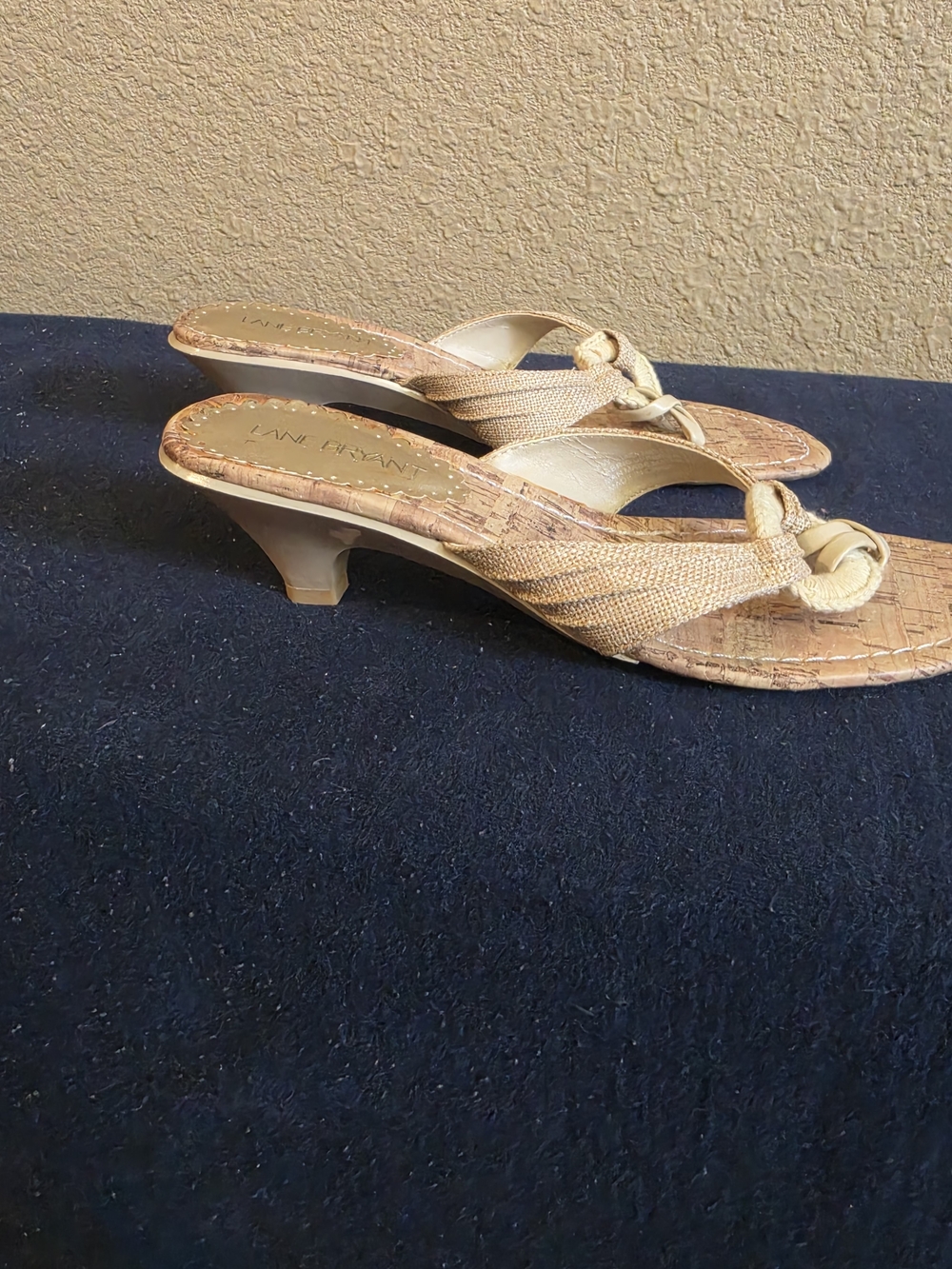 Lane Bryant Beige Cork Slide Sandals - Picture 6 of 7